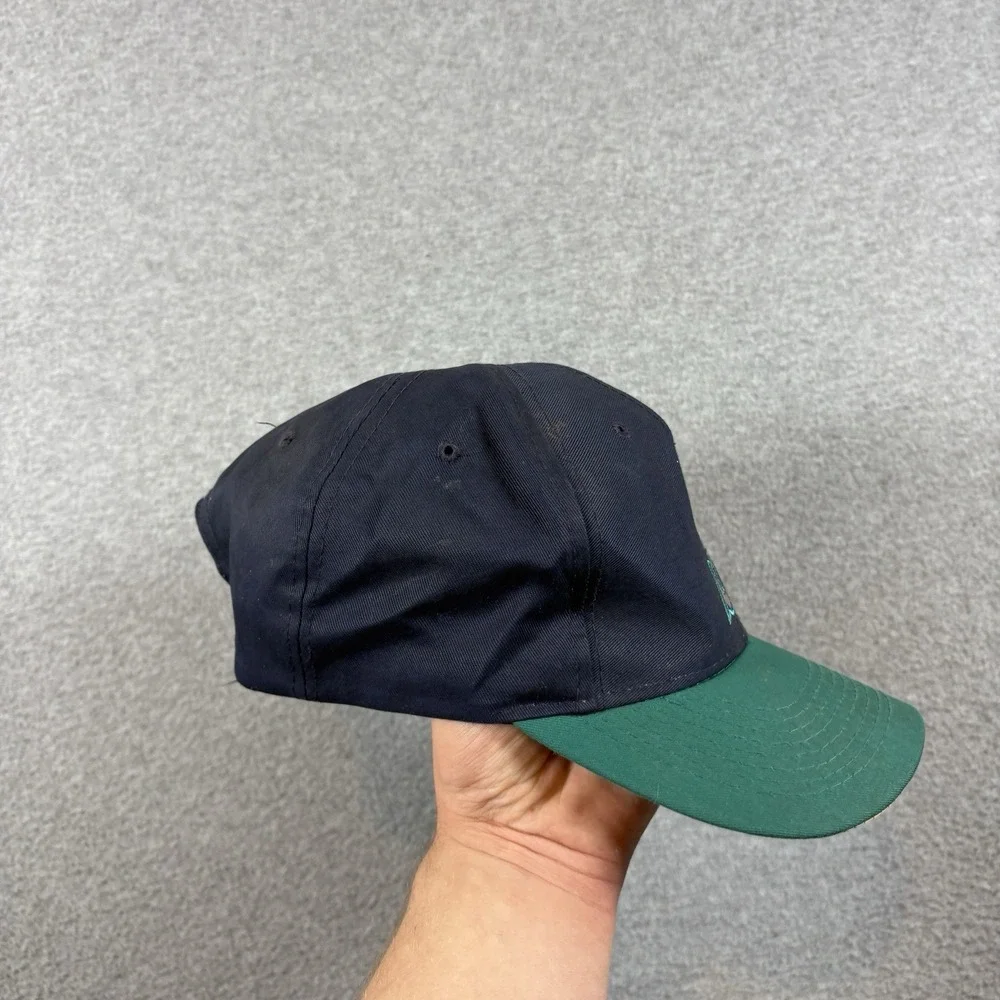 Vintage 90s Seattle Mariners Logo 7 Snapback Hat MLB Baseball Cap Two Tone Green